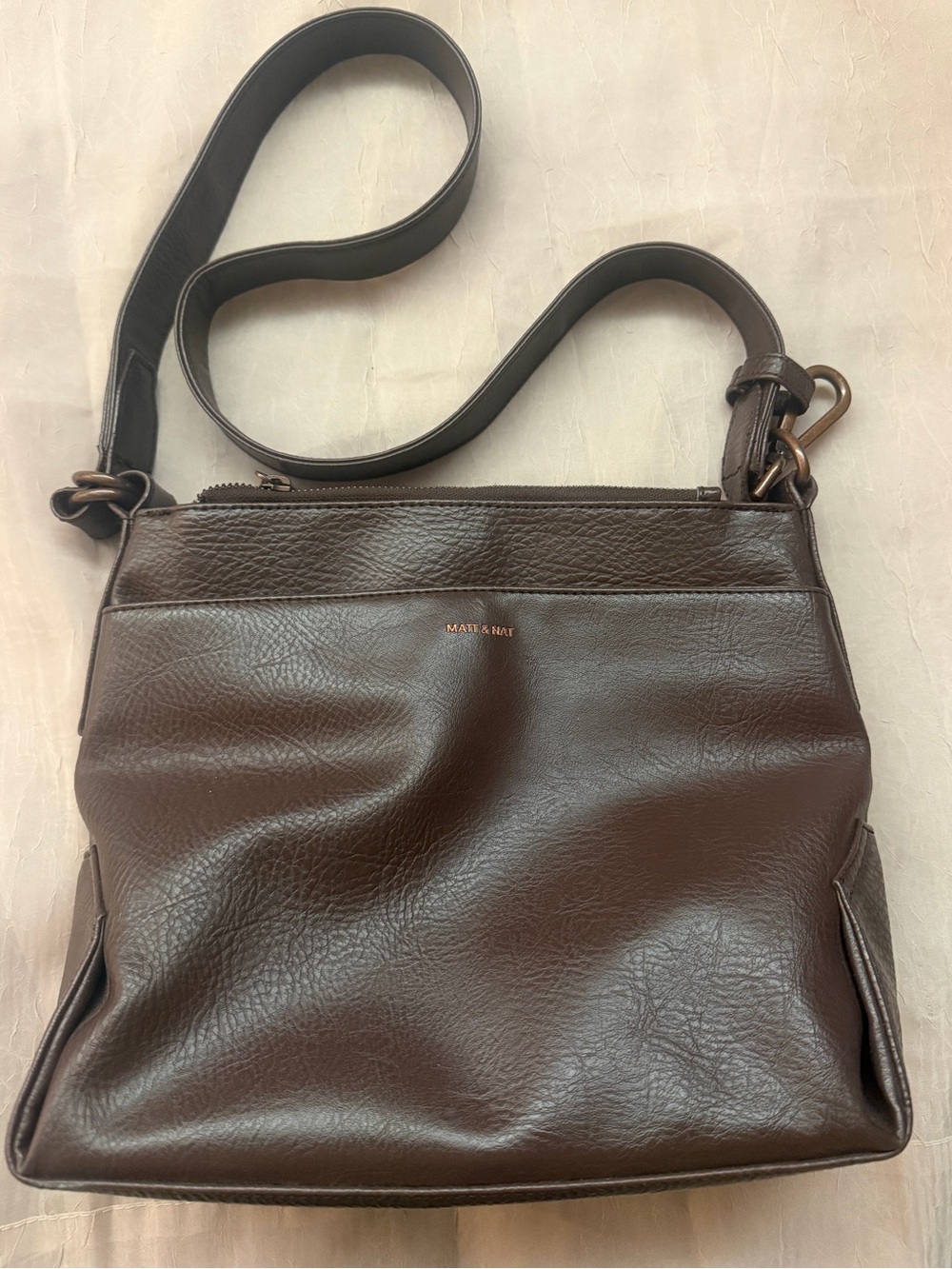 dark brown Matt & Nat vegan leather crossbody bag